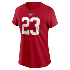 San Francisco 49ers Christian McCaffrey Women's Player Name & Number T-Shirt | NFL Outlet