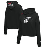 Black Miami Heat Pro Standard Women's 2023/24 City Edition Cropped Pullover Hoodie | NBA