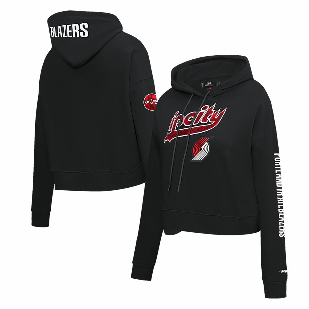 Black Portland Trail Blazers Pro Standard Women's 2023/24 City Edition Cropped Pullover Hoodie | NBA