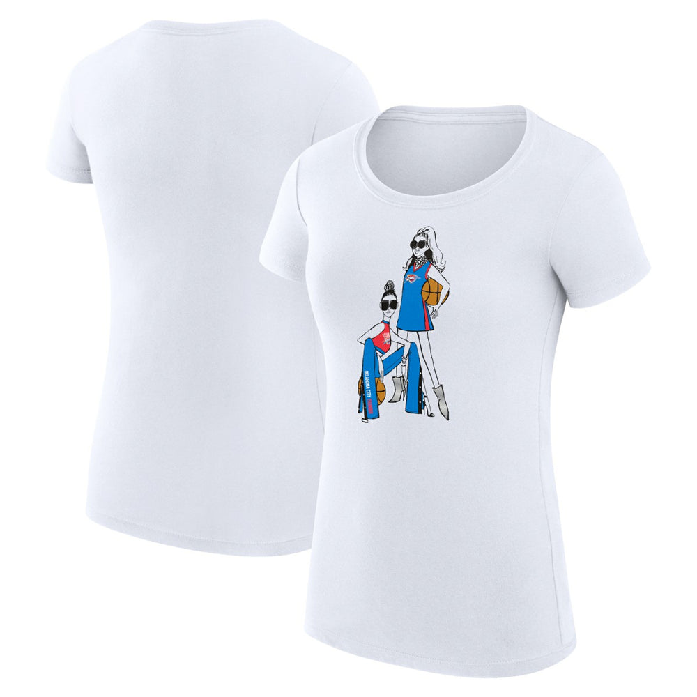 White Oklahoma City Thunder G-III 4Her by Carl Banks Women's Super-Slim Fit Lightweight Basketball Girls T-Shirt | NBA