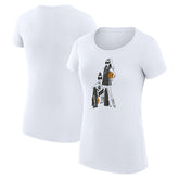 White San Antonio Spurs G-III 4Her by Carl Banks Women's Super-Slim Fit Lightweight Basketball Girls T-Shirt | NBA