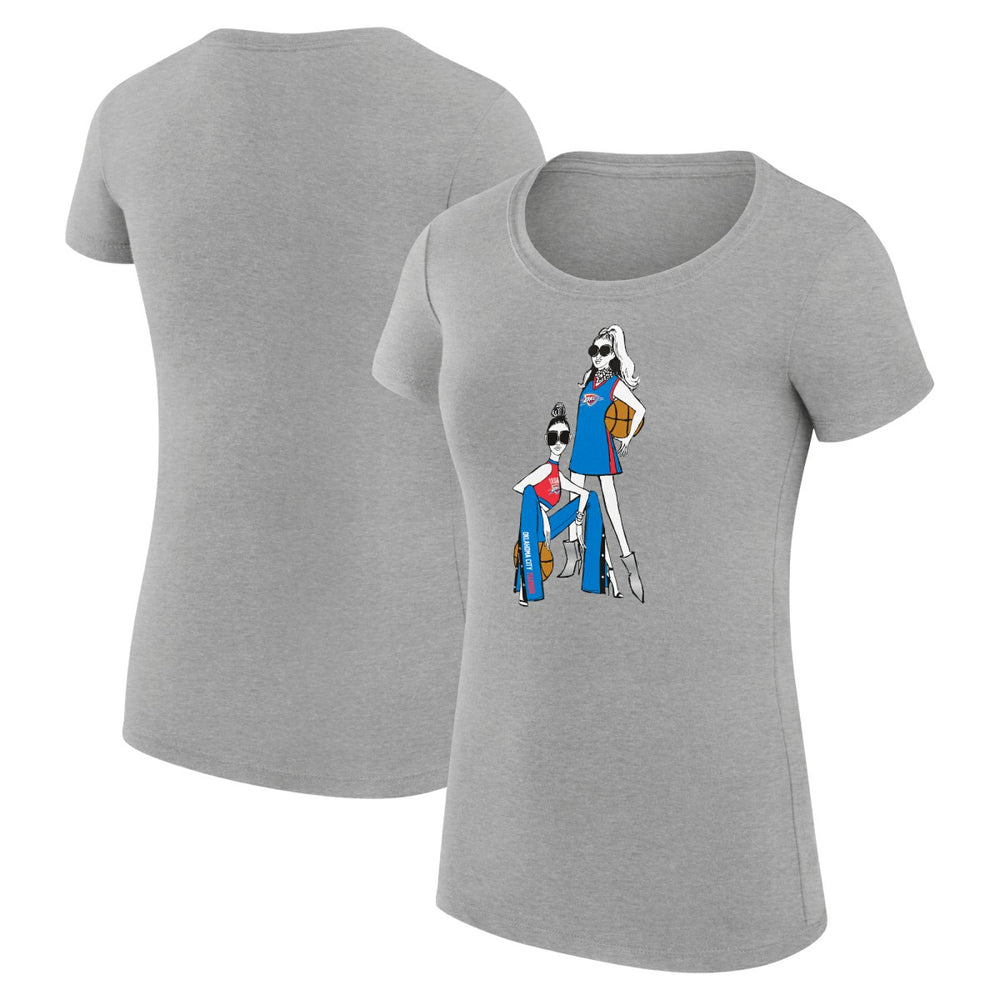 Heather Gray Oklahoma City Thunder G-III 4Her by Carl Banks Women's Super-Slim Fit Lightweight Basketball Girls T-Shirt | NBA