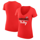 Carolina Hurricanes G-III 4Her by Carl Banks Women's Super-Slim Fit Lightweight Graphic V-Neck T-Shirt - NHL T-shirts