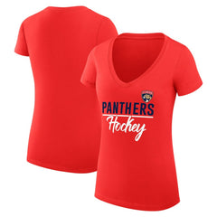 Florida Panthers G-III 4Her by Carl Banks Women's Super-Slim Fit Lightweight Graphic V-Neck T-Shirt - NHL T-shirts