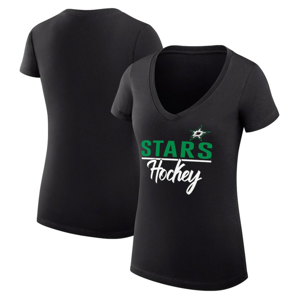 Dallas Stars G-III 4Her by Carl Banks Women's Super-Slim Fit Lightweight Graphic V-Neck T-Shirt - NHL T-shirts