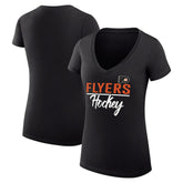 Philadelphia Flyers G-III 4Her by Carl Banks Women's Super-Slim Fit Lightweight Graphic V-Neck T-Shirt - NHL T-shirts