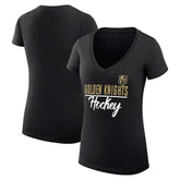 Vegas Golden Knights G-III 4Her by Carl Banks Women's Super-Slim Fit Lightweight Graphic V-Neck T-Shirt - NHL T-shirts