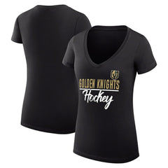 Vegas Golden Knights G-III 4Her by Carl Banks Women's Super-Slim Fit Lightweight Graphic V-Neck T-Shirt - NHL T-shirts