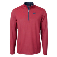 Buffalo Bills Cutter & Buck Virtue Eco Pique Micro Stripe Recycled Quarter-Zip Pullover Top | NFL Hot