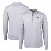 Detroit Lions Cutter & Buck Virtue Eco Pique Micro Stripe Recycled Quarter-Zip Pullover Top | NFL Online