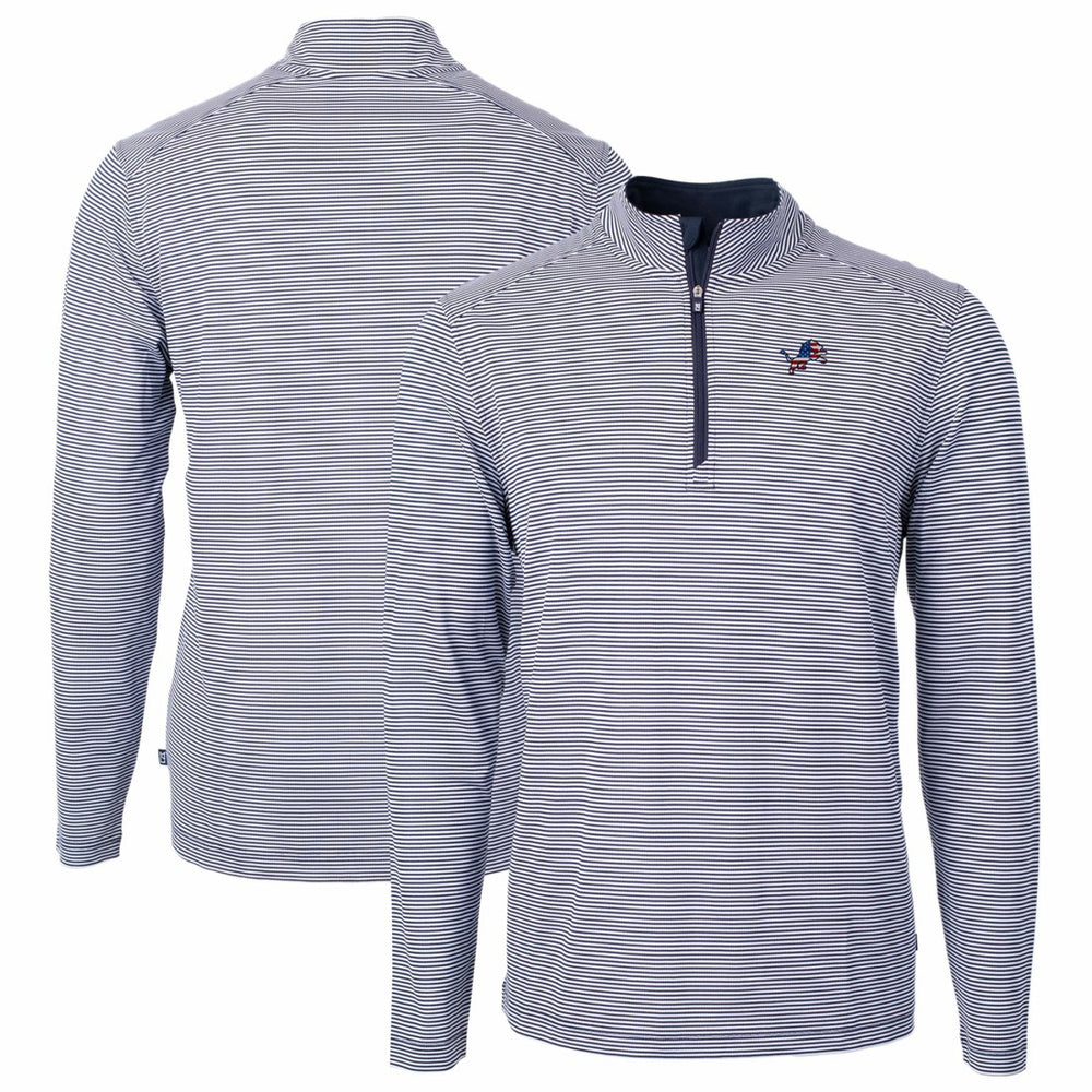 Detroit Lions Cutter & Buck Virtue Eco Pique Micro Stripe Recycled Quarter-Zip Pullover Top | NFL US