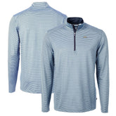 Los Angeles Chargers Cutter & Buck Virtue Eco Pique Micro Stripe Recycled Quarter-Zip Pullover Top | NFL Outlet