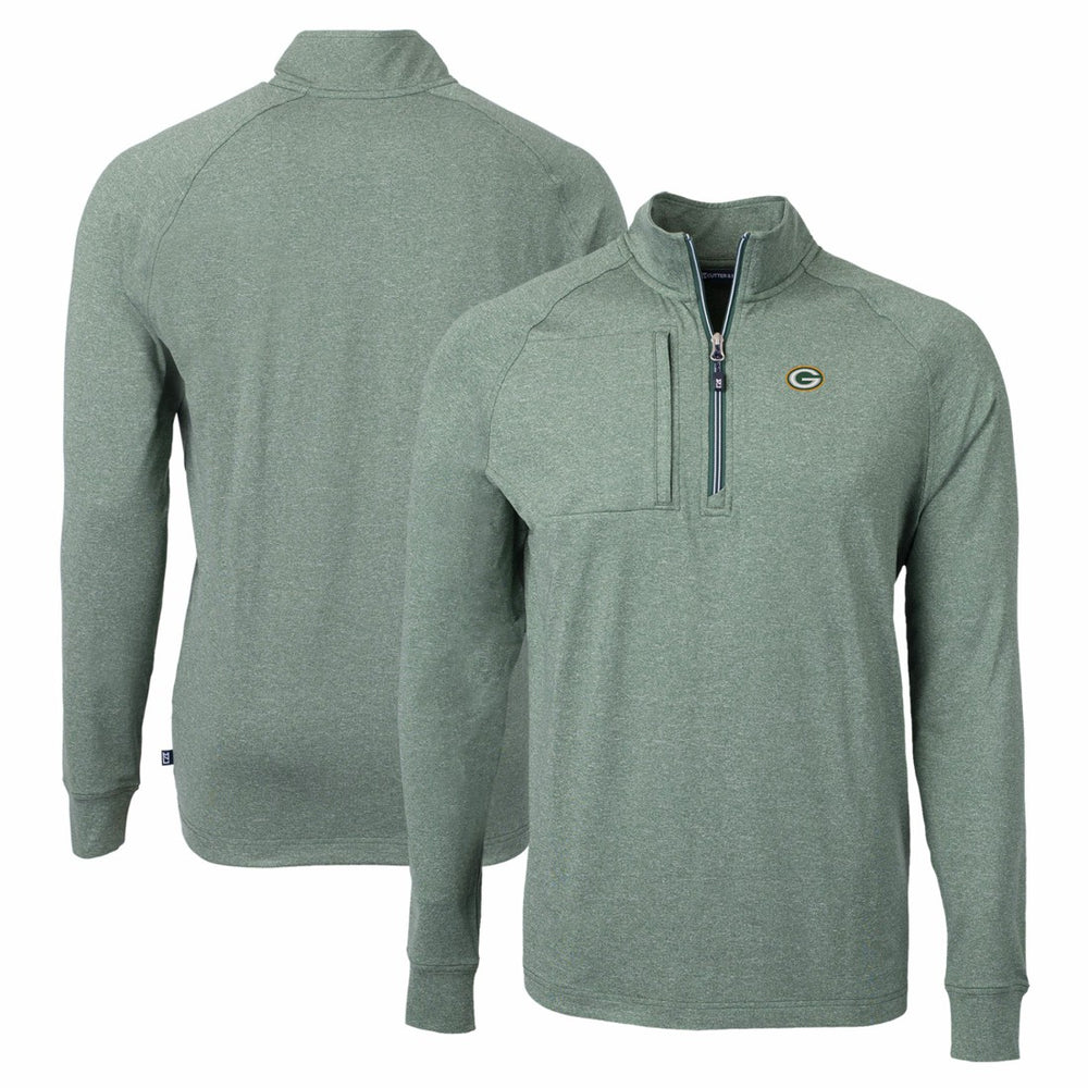 Green Bay Packers Cutter & Buck Adapt Eco Knit Quarter-Zip Pullover Top | NFL Discount