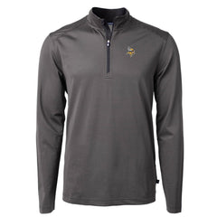 Minnesota Vikings Cutter & Buck Virtue Eco Pique Micro Stripe Recycled Quarter-Zip Pullover Top | NFL Online