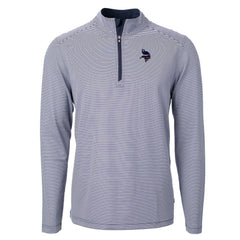 Minnesota Vikings Cutter & Buck Virtue Eco Pique Micro Stripe Recycled Quarter-Zip Pullover Top | NFL Online
