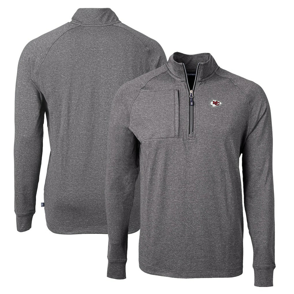 Kansas City Chiefs Cutter & Buck Adapt Eco Knit Quarter-Zip Pullover Top | NFL Outlet