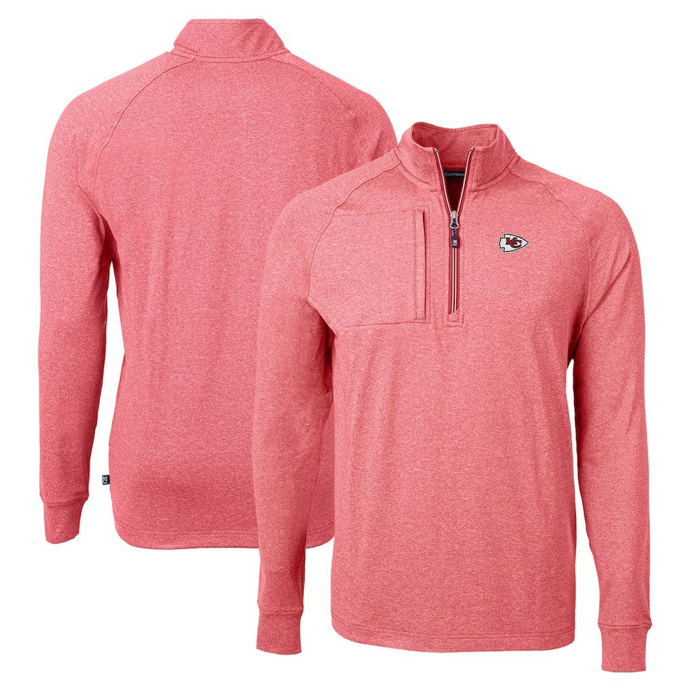 Kansas City Chiefs Cutter & Buck Adapt Eco Knit Quarter-Zip Pullover Top | NFL Hot