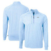 Los Angeles Chargers Cutter & Buck Adapt Eco Knit Quarter-Zip Pullover Top | NFL Sale