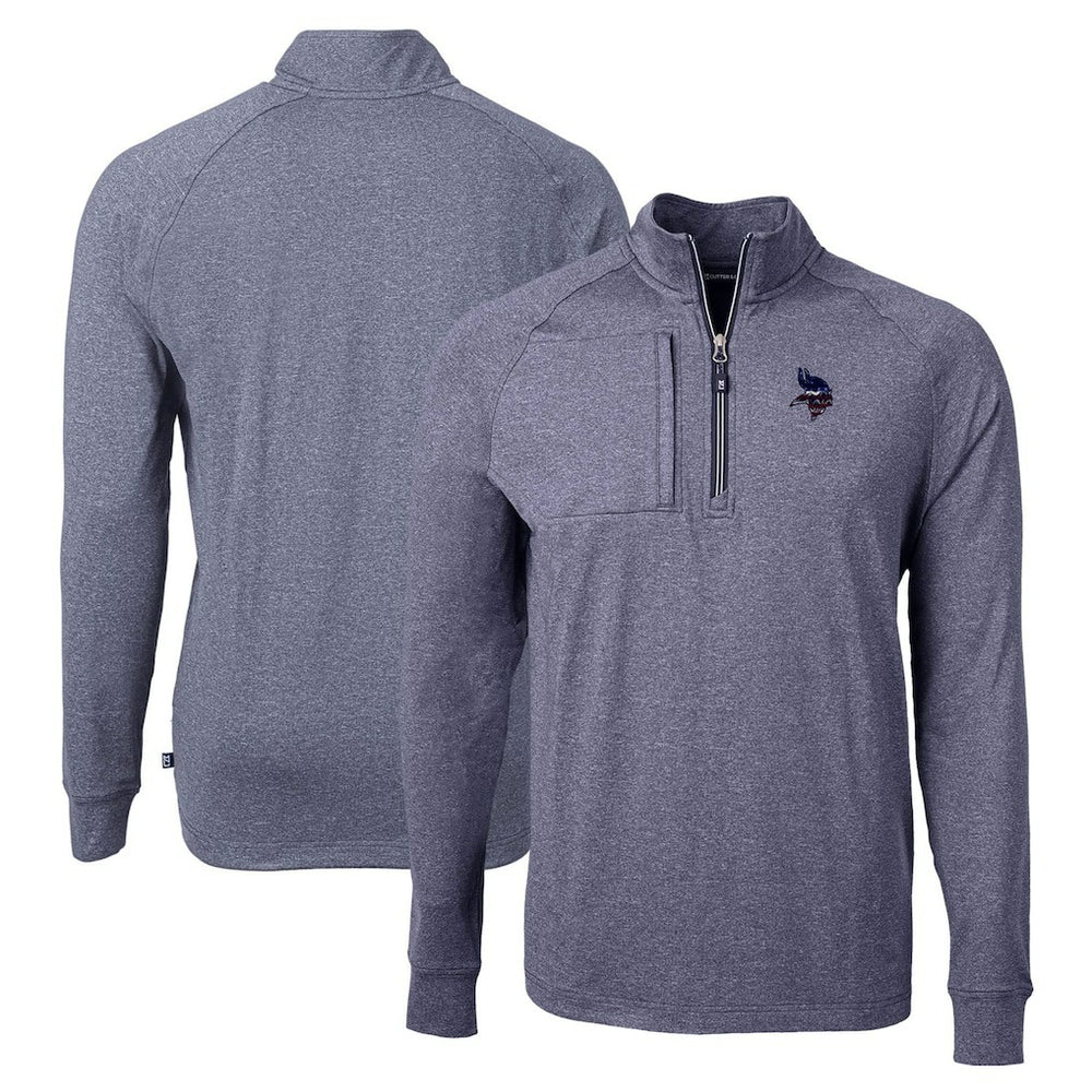 Minnesota Vikings Cutter & Buck Adapt Eco Knit Quarter-Zip Pullover Top | NFL Online