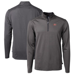 San Francisco 49ers Cutter & Buck Virtue Eco Pique Micro Stripe Recycled Quarter-Zip Pullover Top | NFL Outlet