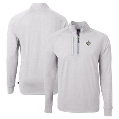 New Orleans Saints Cutter & Buck Adapt Eco Knit Quarter-Zip Pullover Top | NFL Discount
