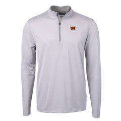 Washington Commanders Cutter & Buck Virtue Eco Pique Micro Stripe Recycled Quarter-Zip Pullover Top | NFL Online