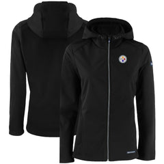 Pittsburgh Steelers Cutter & Buck Women's Evoke Eco Softshell Recycled Full-Zip Hooded Jacket | NFL Online