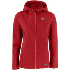 San Francisco 49ers Cutter & Buck Women's Evoke Eco Softshell Recycled Full-Zip Hooded Jacket | NFL New