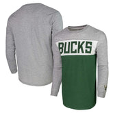 Heather Gray Milwaukee Bucks Unisex Loge Long Sleeve T-Shirt | NBA