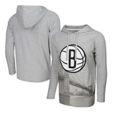 Heather Gray Brooklyn Nets Stadium Essentials Atrium Raglan Long Sleeve Hoodie T-Shirt | NBA