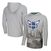 Heather Gray Charlotte Hornets Stadium Essentials Atrium Raglan Long Sleeve Hoodie T-Shirt | NBA