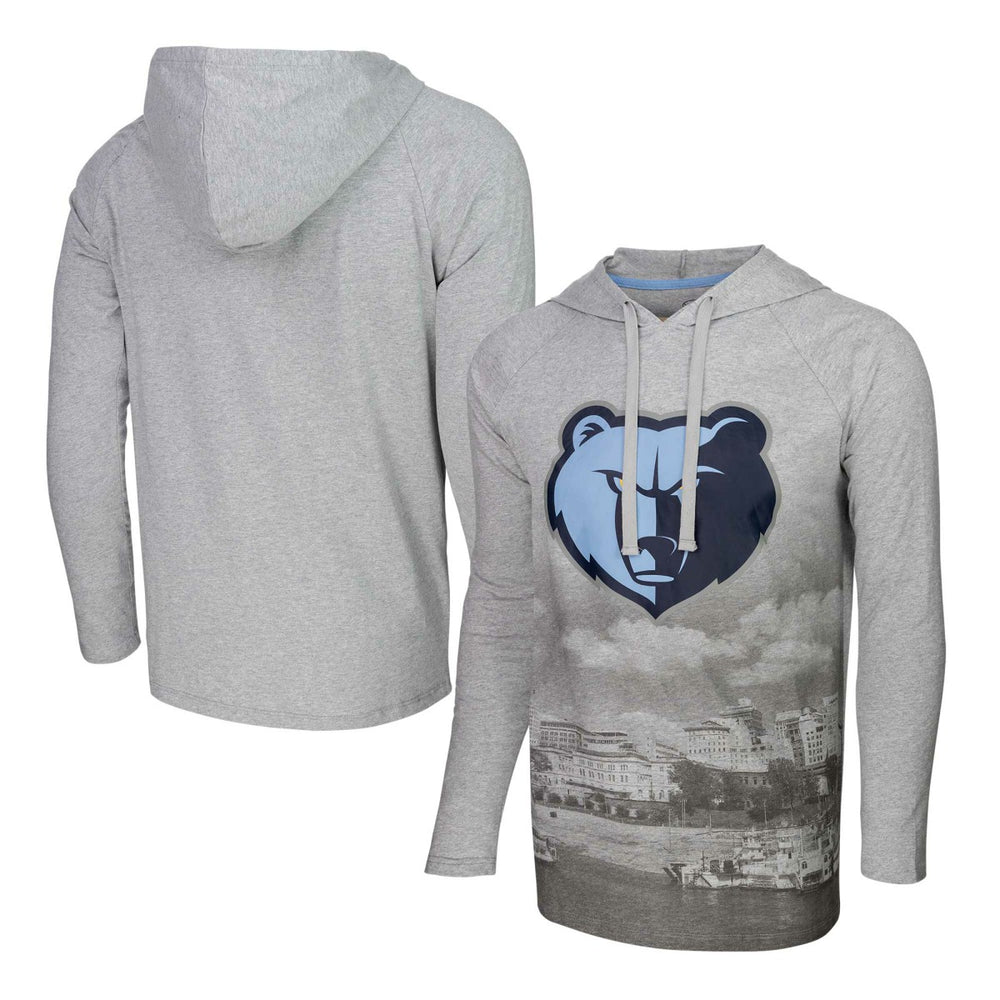 Heather Gray Memphis Grizzlies Stadium Essentials Atrium Raglan Long Sleeve Hoodie T-Shirt | NBA
