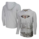 Heather Gray New Orleans Pelicans Stadium Essentials Atrium Raglan Long Sleeve Hoodie T-Shirt | NBA