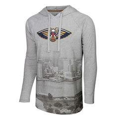 Heather Gray New Orleans Pelicans Stadium Essentials Atrium Raglan Long Sleeve Hoodie T-Shirt | NBA