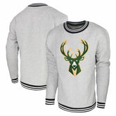 Heather Gray Milwaukee Bucks Stadium Essentials Club Level Pullover Sweatshirt | NBA