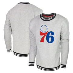 Heather Gray Philadelphia 76ers Stadium Essentials Club Level Pullover Sweatshirt | NBA