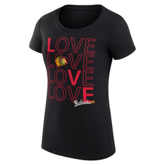 Chicago Blackhawks G-III 4Her by Carl Banks Women's Super-Slim Fit Lightweight Hockey Love T-Shirt - NHL T-shirts