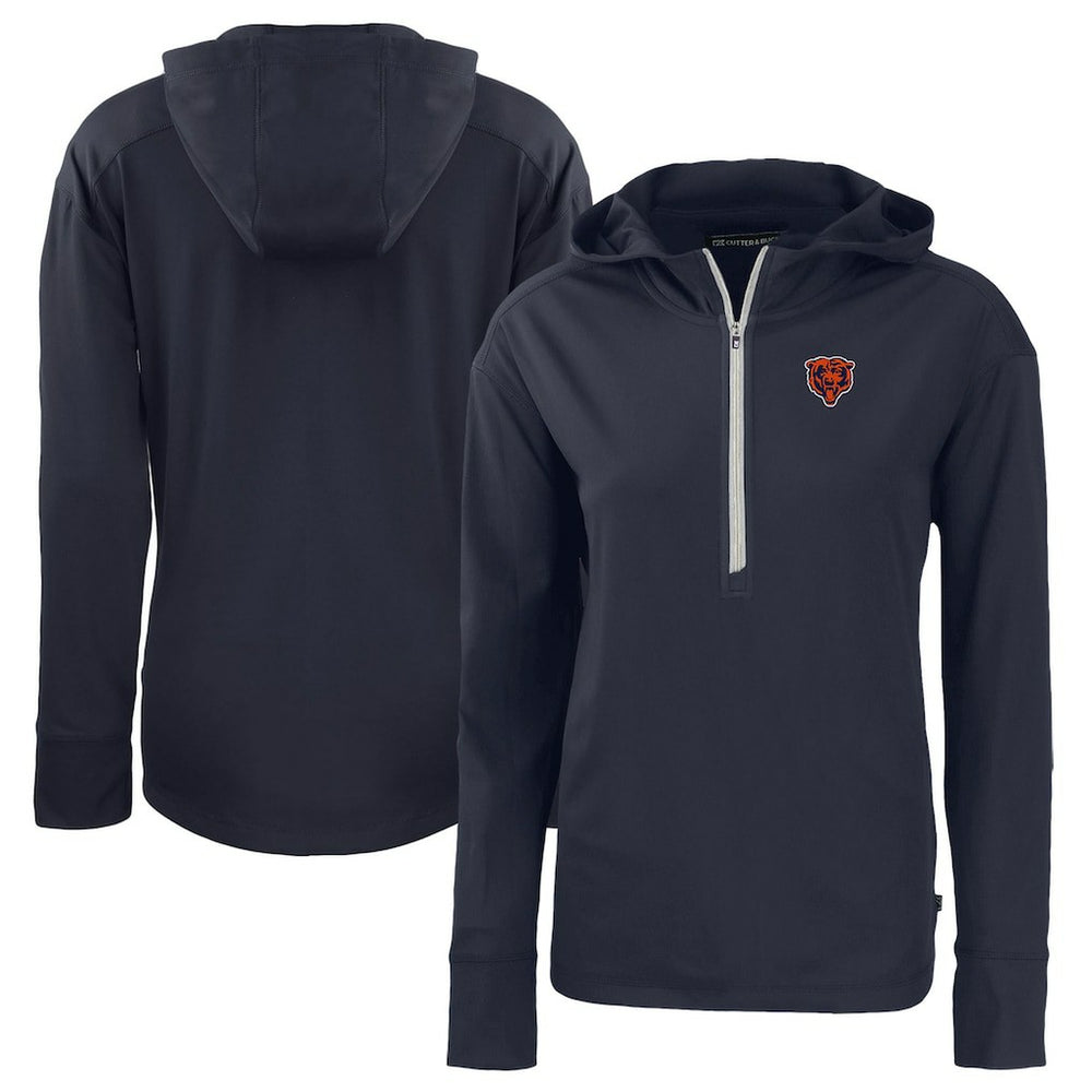 Chicago Bears Cutter & Buck Women's Throwback Daybreak Eco Recycled Half-Zip Hoodie | NFL Sale
