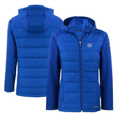 New York Giants Cutter & Buck Women's Throwback Evoke Hybrid Eco Softshell Recycled Full-Zip Hoodie Jacket | NFL Online