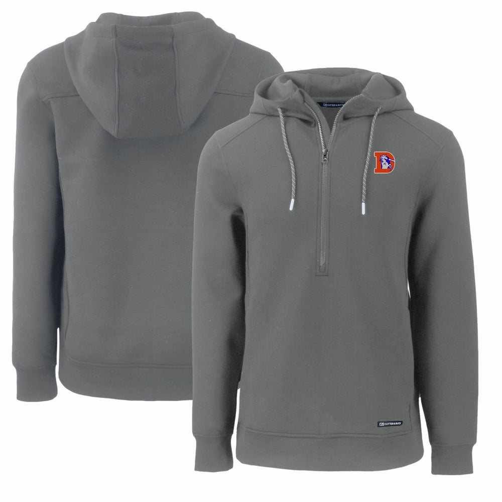 Denver Broncos Cutter & Buck Throwback Roam Eco Half-Zip Recycled Pullover Hoodie | NFL New