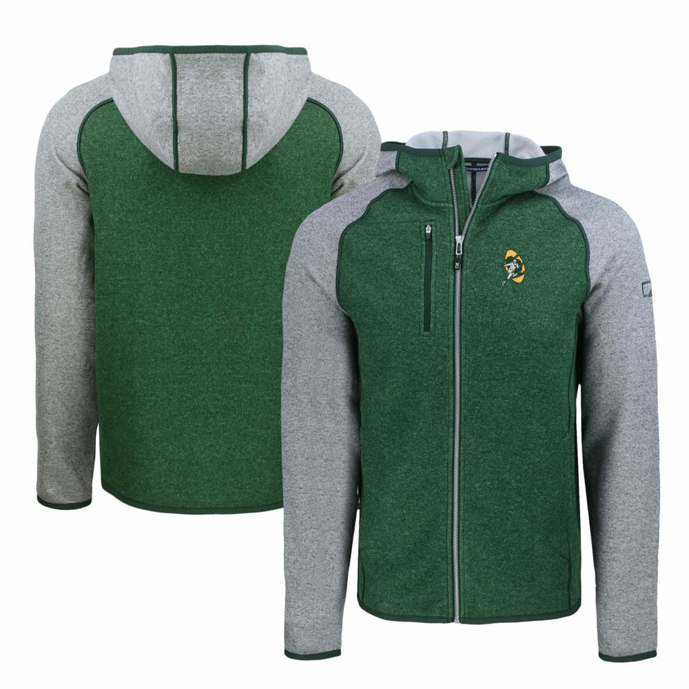 Green Bay Packers Cutter & Buck Throwback Mainsail Sweater-Knit Full-Zip Hoodie | NFL Online
