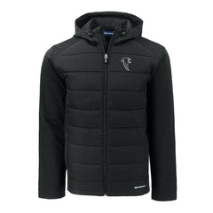 Atlanta Falcons Cutter & Buck Throwback Evoke Hybrid Eco Softshell Recycled Full-Zip Hoodie Jacket | NFL Outlet