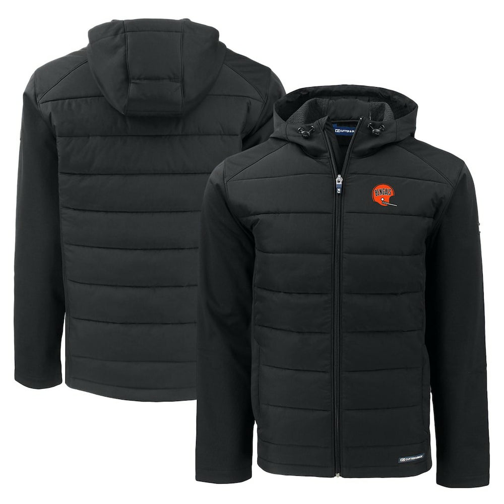 Cincinnati Bengals Cutter & Buck Throwback Evoke Hybrid Eco Softshell Recycled Full-Zip Hoodie Jacket | NFL On sale