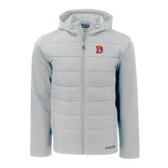 Denver Broncos Cutter & Buck Throwback Evoke Hybrid Eco Softshell Recycled Full-Zip Hoodie Jacket | NFL Near me