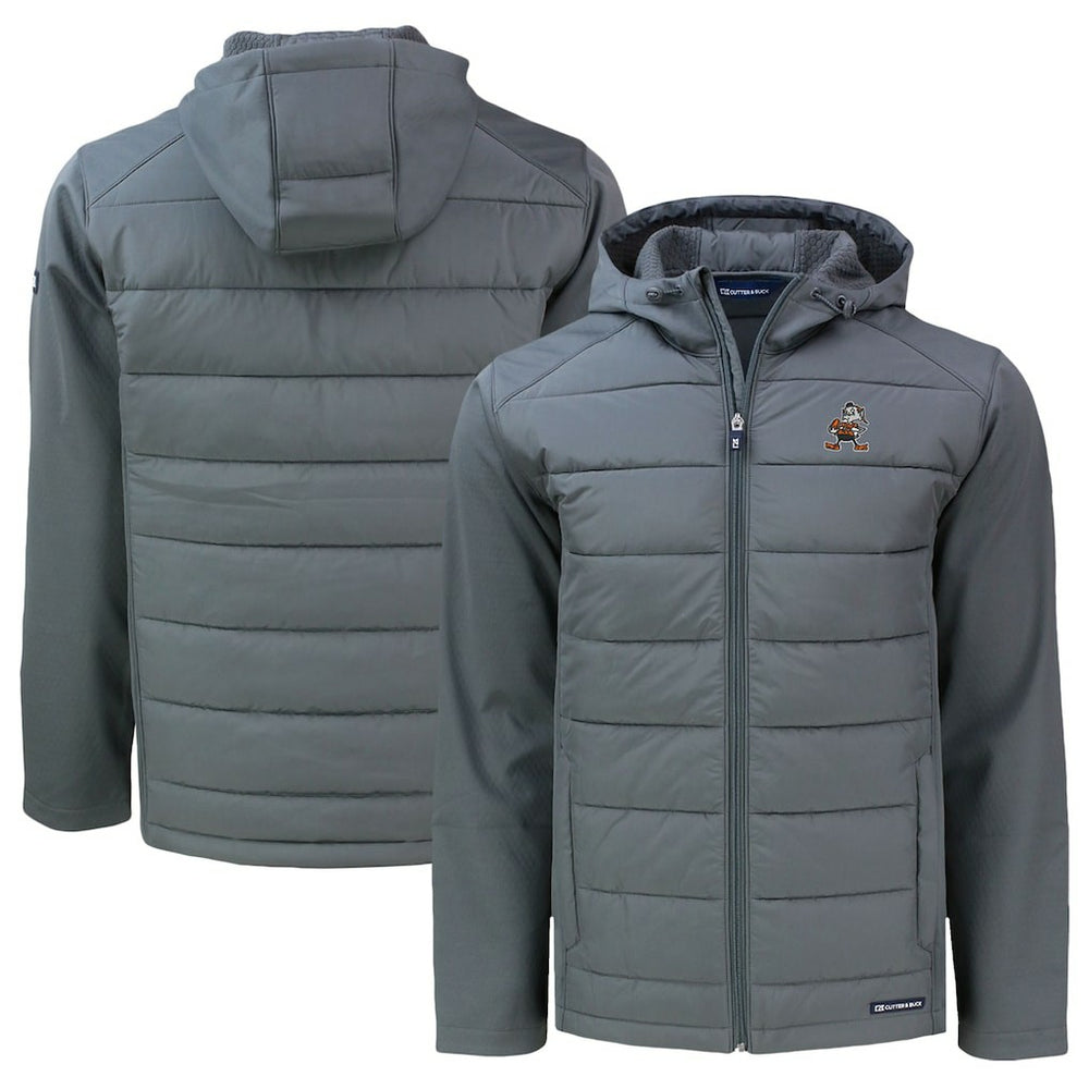 Cleveland Browns Cutter & Buck Throwback Big & Tall Evoke Hybrid Eco Softshell Recycled Full-Zip Jacket | NFL On sale