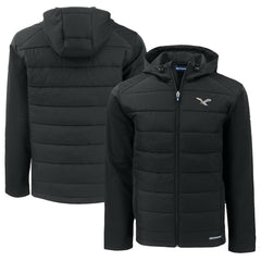 Philadelphia Eagles Cutter & Buck Throwback Big & Tall Evoke Hybrid Eco Softshell Recycled Full-Zip Hoodie | NFL Discount