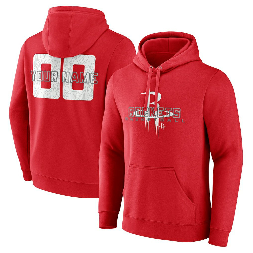 Red Houston Rockets Stellar Personalized Name & Number Pullover Hoodie | NBA