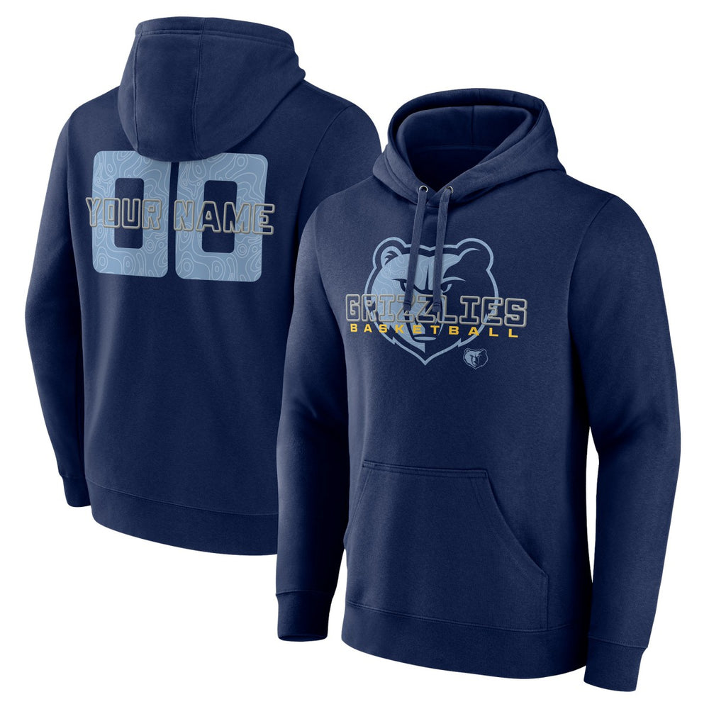 Navy Memphis Grizzlies Stellar Personalized Name & Number Pullover Hoodie | NBA