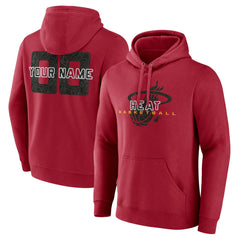 Red Miami Heat Stellar Personalized Name & Number Pullover Hoodie | NBA