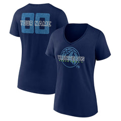 Navy Minnesota Timberwolves Women's Stellar Personalized Name & Number V-Neck T-Shirt | NBA